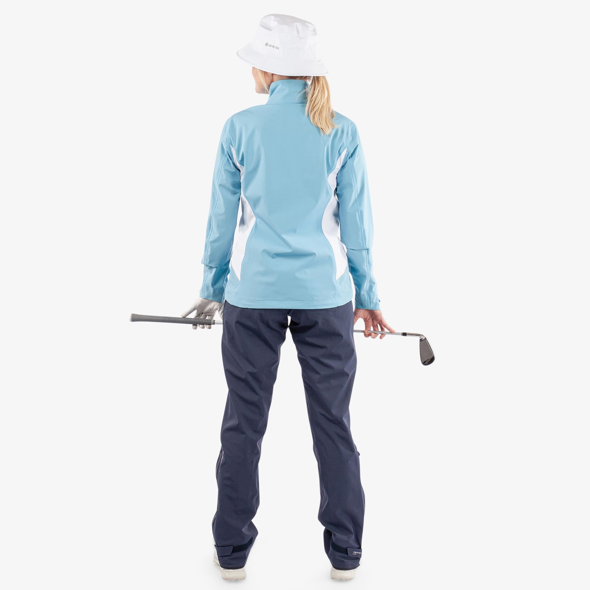 Galvin Green Amy Dryvr Pertex Ladies Waterproof Golf Jacket Alaskan Blue/White